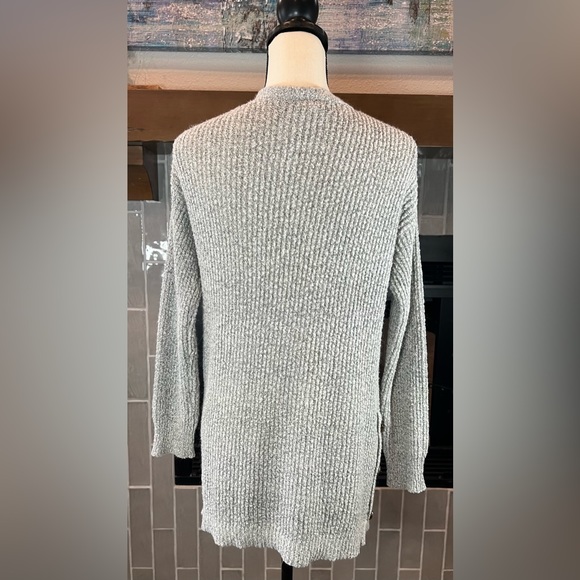 Anthropologie Mine Gray Open Front Button Sides Cardigan Size Medium - Picture 2 of 4